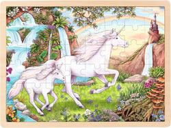 Jucarie din lemn- Puzzle Unicorn -48 de piese - Goki
