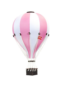Balon decorativ  din material textil  pentru camera copilului  -  WHITE / LIGHT PINK- 28 cm
