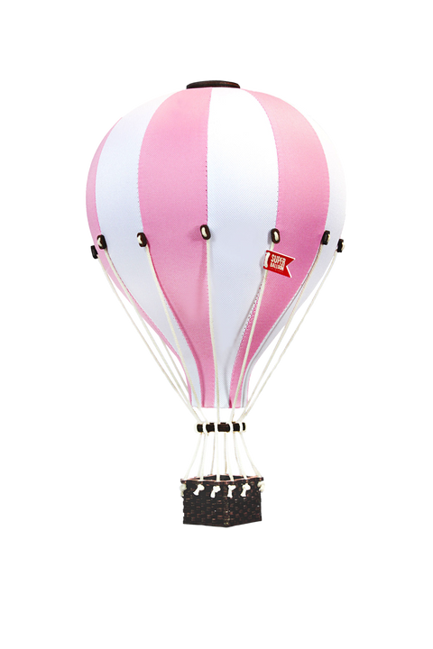 Balon decorativ  din material textil  pentru camera copilului  -  WHITE / LIGHT PINK- 28 cm