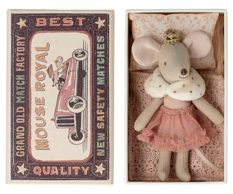 Jucarie Textila- Soricel Maileg  - little sister-Princess Mouse In The Box