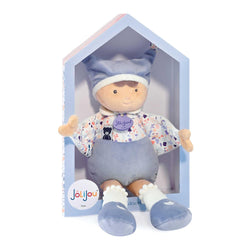 Jucarie textila pentru copii -  Bebelus in cutie  bleu - Jilijou
