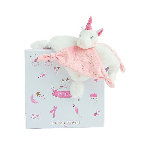 Jucarie pentru bebelusi, doudou unicorn roz- Doudou et Compagnie
