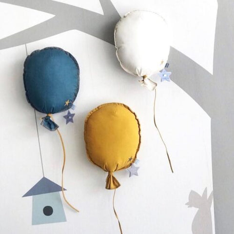 Balon decorativ  din material textil  pentru camera copilului Ocru- 40 cm