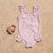 Costum de baie cu protectie UV 50+ - Little Pink Flowers - Vintage Pink - Marimea 98/104 - Little Dutch