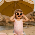 Costum de baie cu protectie UV 50+ - Little Pink Flowers - Vintage Pink - Marimea 74/80 - Little Dutch