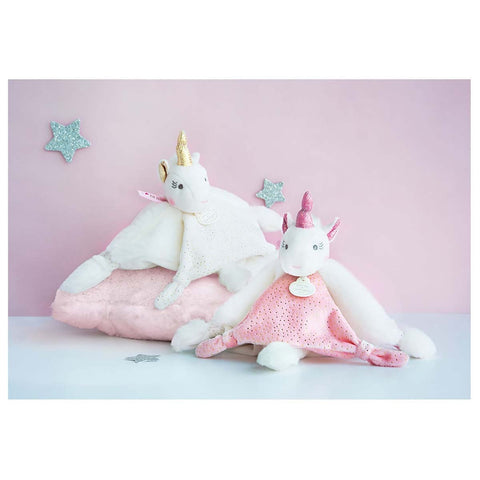 Jucarie pentru bebelusi, doudou unicorn roz- Doudou et Compagnie