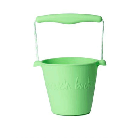 Jucarie pentru plaja- Galeata pliabila din silicon, Light Dusty Green - Scrunch Kids