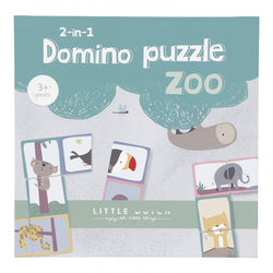 Jucarie educativa pentru copii, Puzzle cu animale de tip Domino  - Little Dutch