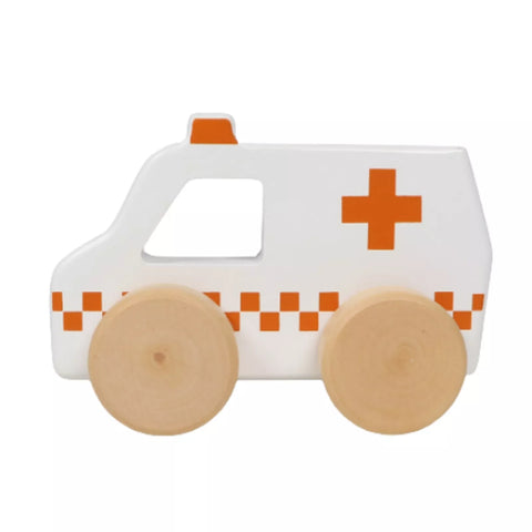 Jucarie pentru copiidin lemn-Masina Ambulanta - Tryco