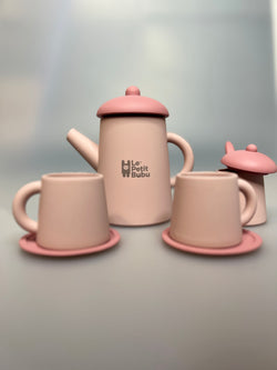 Jucarie din silicon  pentru copii-Set de  ceai   Pink- Le Petit Bubu