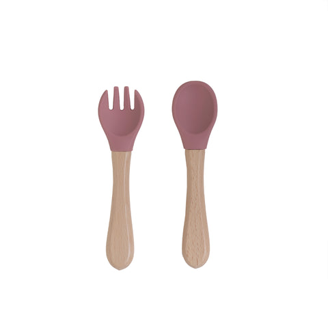 Set diversificare bol din  silicon cu ventuza anti-alunecare,  lingurita si furculita, PINK- LE PETIT BUBU