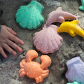Jucarie pentru plaja -Set de 4 forme pentru nisip, din silicon, Dusty Rose - Scrunch Kids