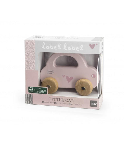 Jucarie pentru copiidin lemn -Masina - Pink- Label Label